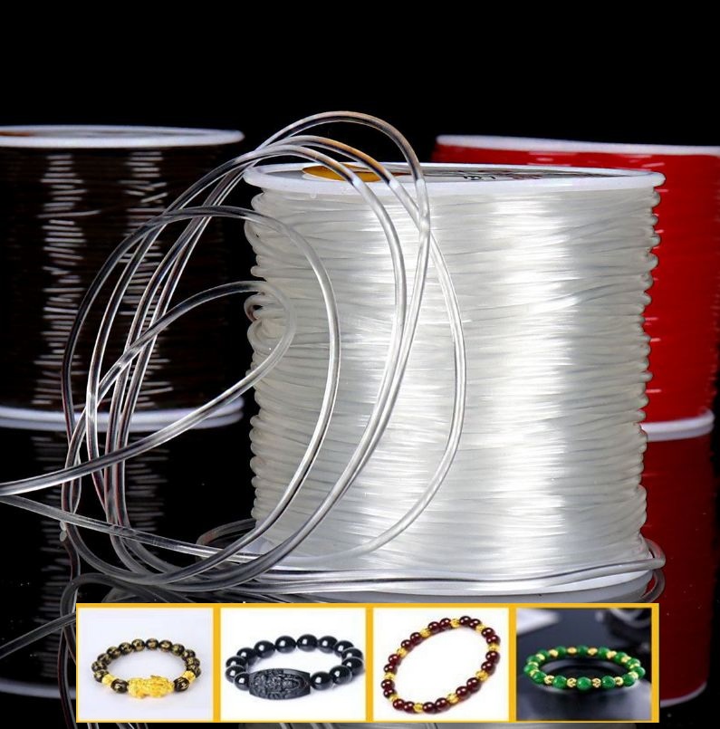 100m Dây cước đàn hồi, Dây thun xỏ chuỗi vòng tay cuộn  loại 1mm