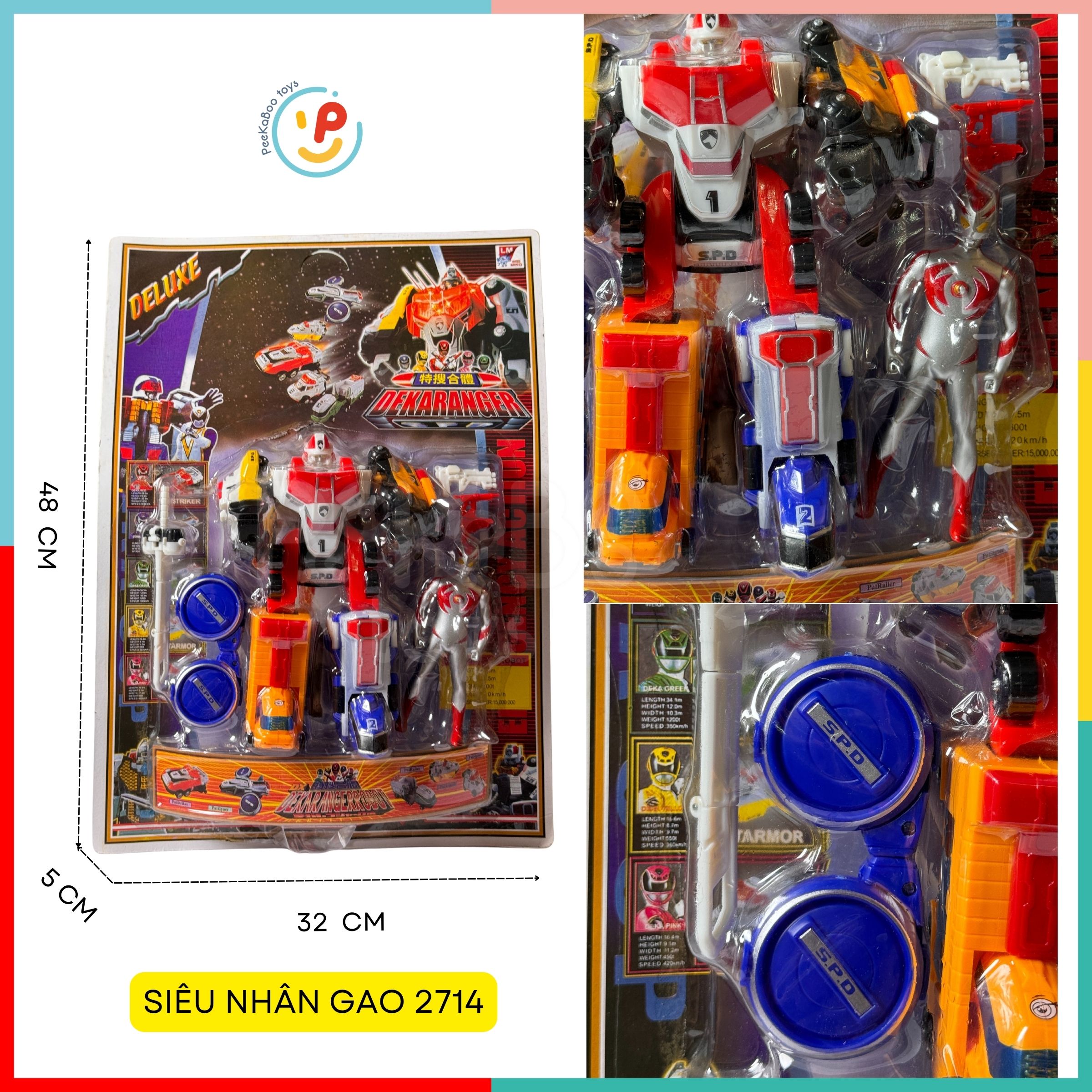 Vỉ lắp ráp robot Siêu Nhân Gao nhiều mẫu Peekabootoys