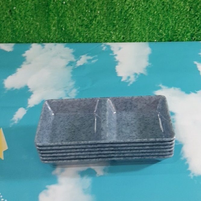 2 Cái/Chén chấm 2 ngăn Melamine kiểu vân đá xanh C 103 hàng Cao cấp - Sang Trọng