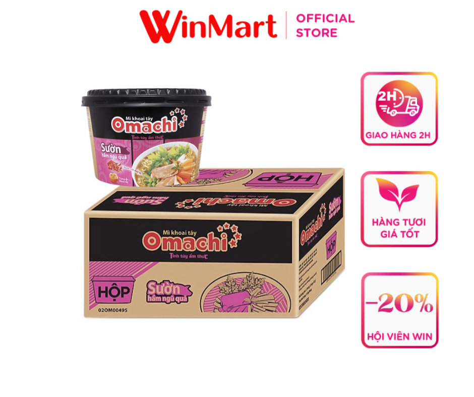 [Siêu thị WinMart] - Thùng 12 hộp mì Omachi sườn hầm ngũ quả 92g