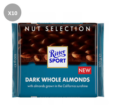 HCM GIAO NHANH, DATE MỚI NHẤT 1x Dark Whole Almonds Chocolate Ritter Sport 100g