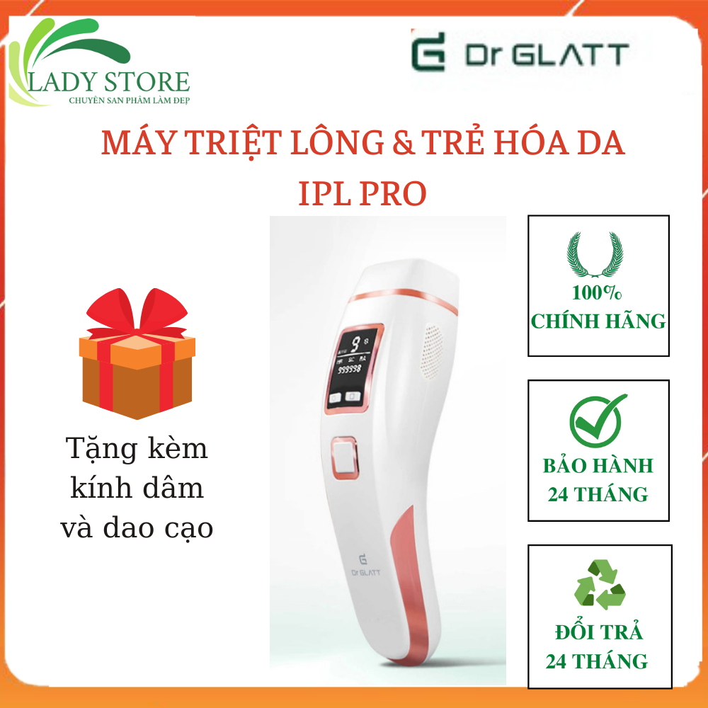 Máy triệt lông & trẻ hóa da IPL PRO- Thương hiệu Đức - Bảo hành chính hãng 24 tháng- Lỗi đổi trả 24 tháng