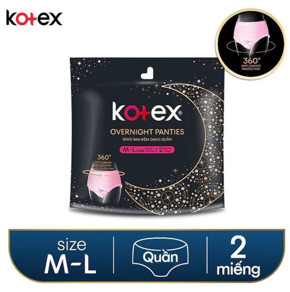 Băng vệ sinh ban đêm dạng quần Kotex gói 2 miếng size M-L