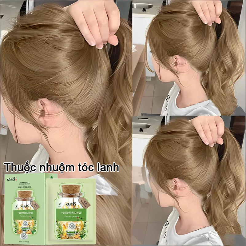 Dầu Gội Nhuộm Tóc Thảo Dược Hộp 10 Gói , Dầu Gội Phủ Bạc Nhuộm Tóc Đen, Nâu Nuôi Dưỡng,Không cần tẩy,không gây kích ứng