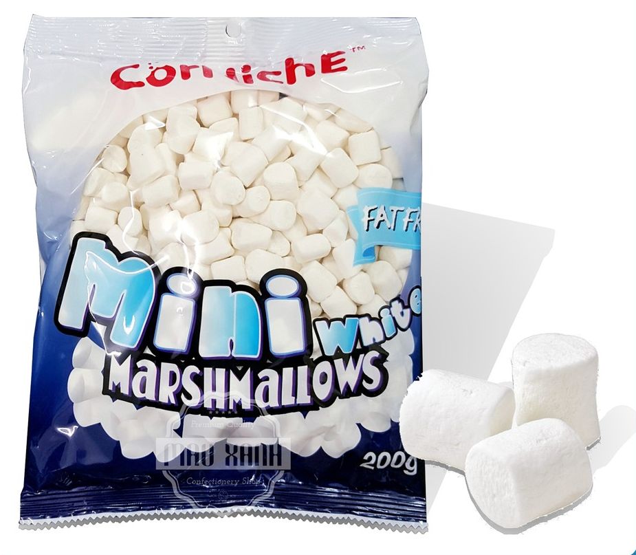 kẹo bông gòn làm nougat marshmallow corniche trắng mini snow 1