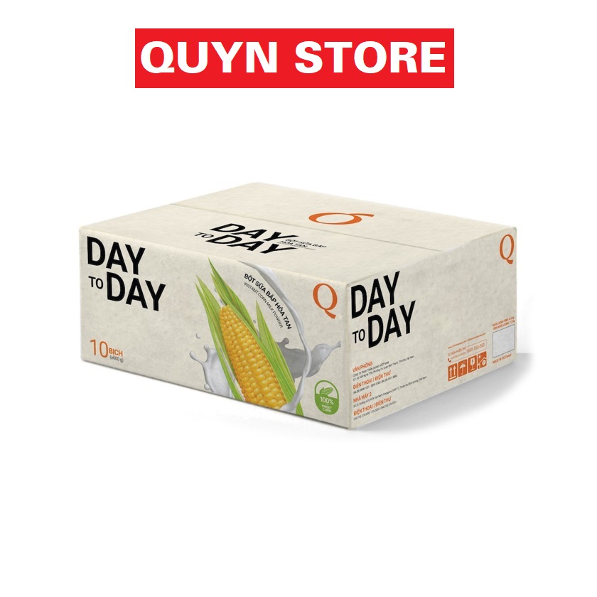 Bột sữa bắp hòa tan TRẦN QUANG day to day Quyn store thùng 7kg bịch 600g