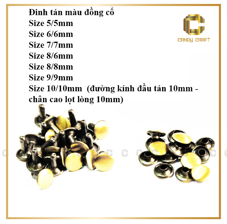 Đinh tán màu đồng cổ - phụ kiện làm túi xách