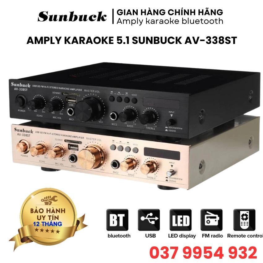 Amply karaoke bluetooth gia đình Sunbuck AV-338ST BH 12 Tháng, Âm ly công suất cực khủng, Âm thanh cực chất dễ dàng sử dụng