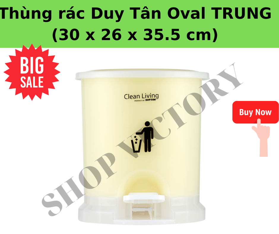 Thùng rác Đạp Chân Nhựa Duy Tân hình Oval Trung