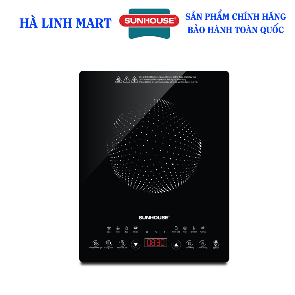 Bếp điện từ cảm ứng sunhouse shd6808 - bếp từ đơn - bếp từ cảm ứng - bếp từ tặng kèm nồi lẩu hấp - bảo hành 12 tháng