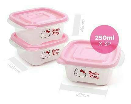 Bộ 3 hộp nhựa hello kitty lock&lock - lkt808 - 250ml