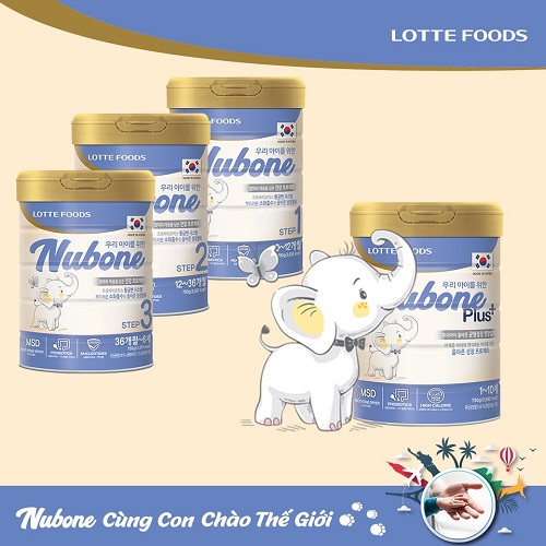 sữa nubone số 2 cho trẻ 1 đến 3 tuổi lotte foods hàn quốc