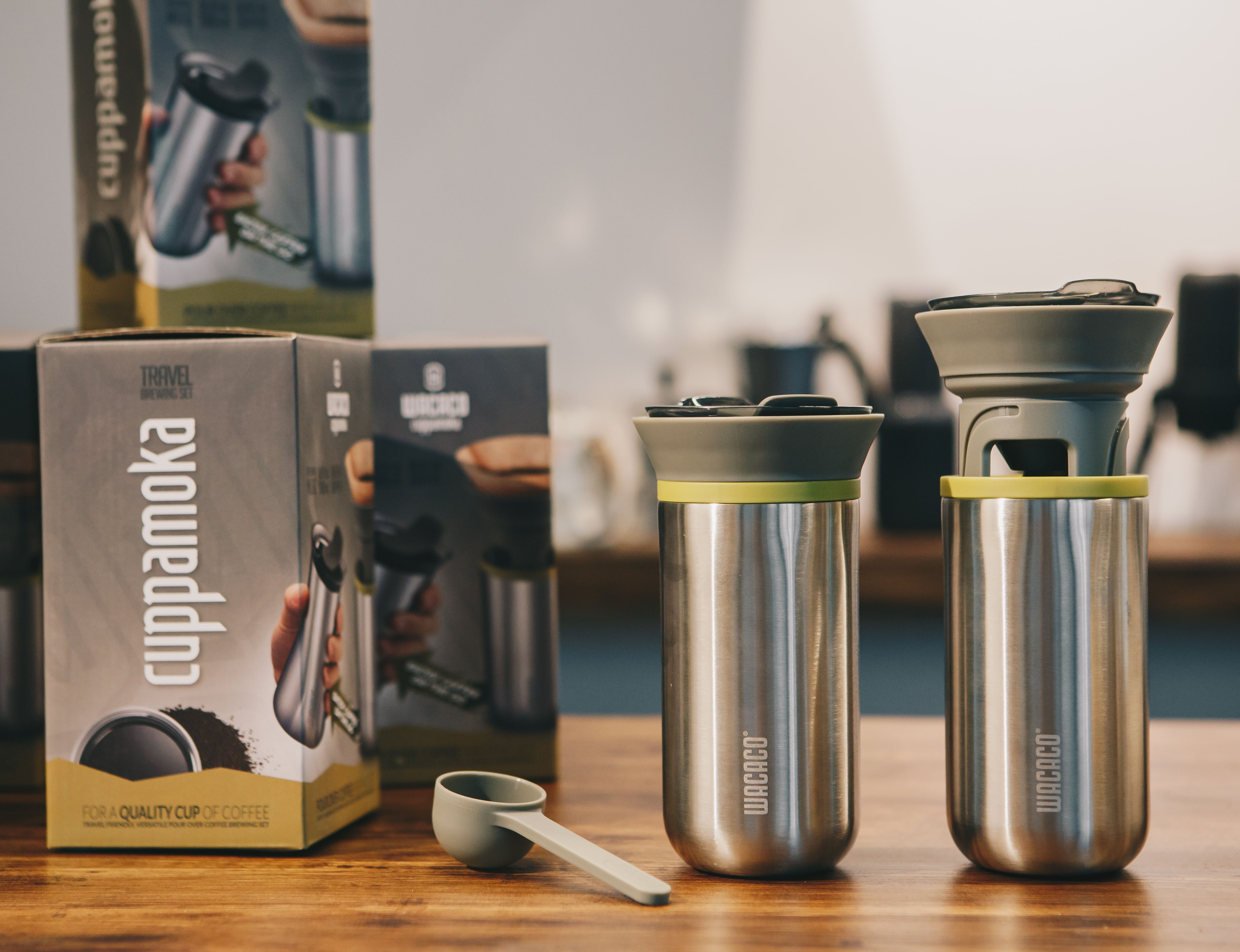 Bộ pha cà phê Pour Over Wacaco Cuppamoka, Bình pha Pour Over kèm bình giữ nhiệt nhỏ gọn thuận tiện mang du lịch dã ngoại