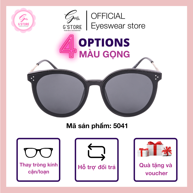 Kính mát thời trang mắt tròn Hàn Quốc Kính mát nam nữ cao cấp chống chói nắng 5041