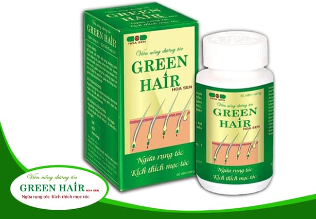Viên uống kích thích mọc tóc, ngăn ngừa tóc gãy rụng - Green Hair - Hộp 60 viên