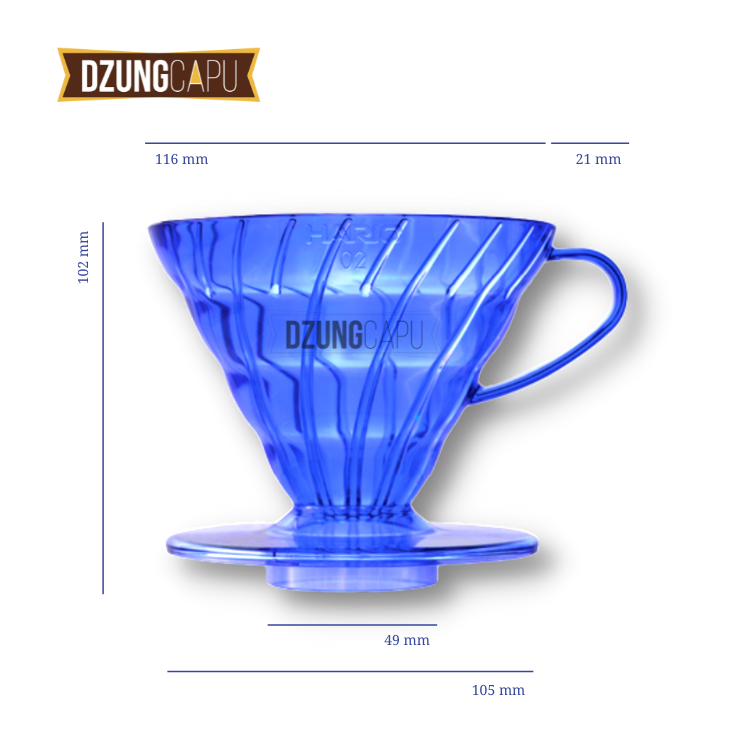 Phễu cà phê hario v60 - phễu nhựa pour over 2 cup - nhật bản