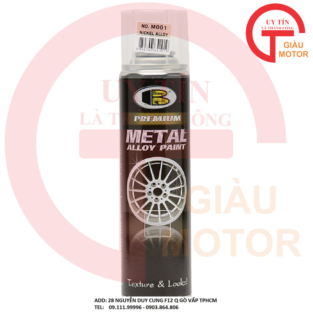 Chai sơn bosny xịt mâm xe metal alloy