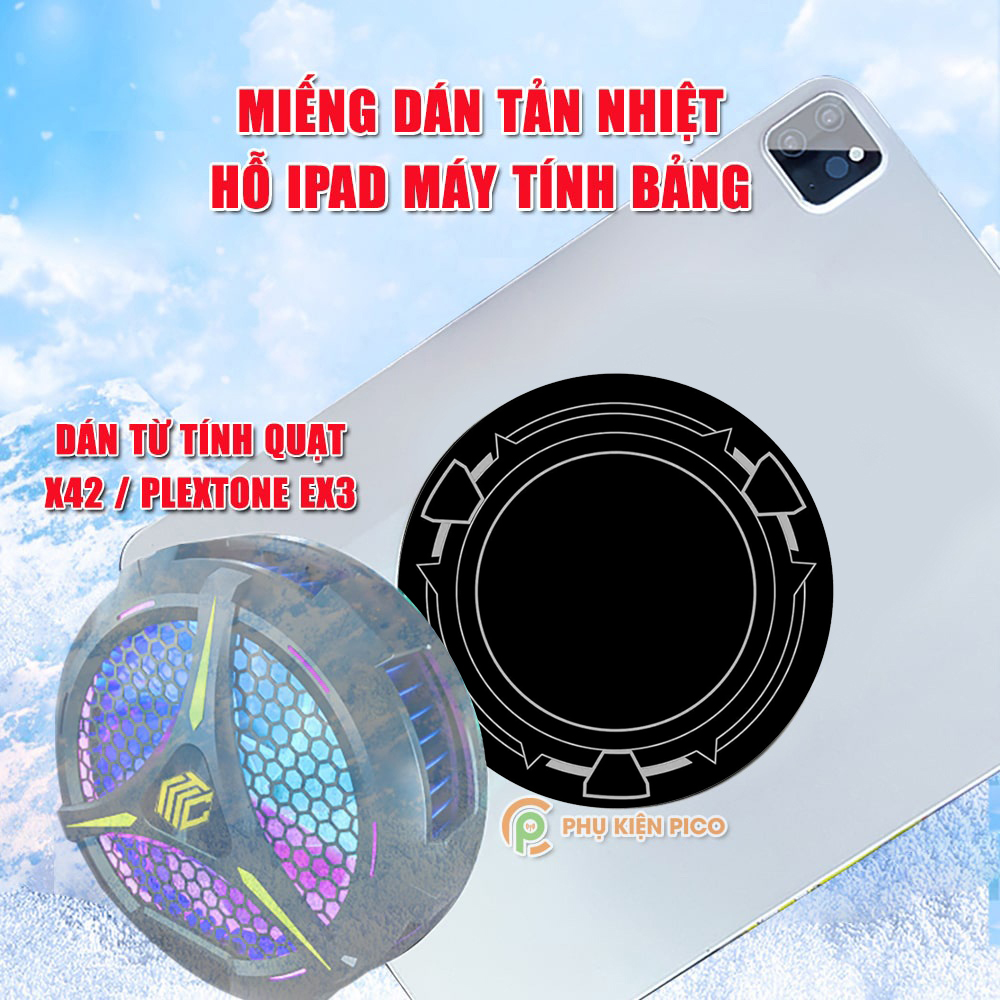 Miếng dán tản nhiệt gaming hỗ ipad máy tính bảng dùng quạt tản nhiệt sò lạnh - Dán từ tính quạt tản 
