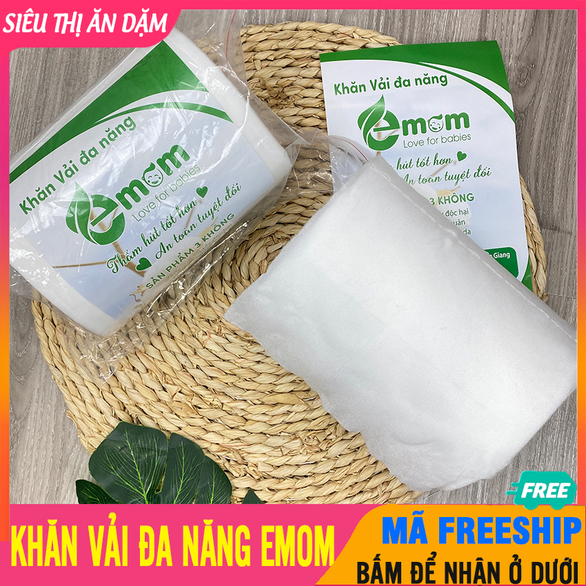 Cuộn khăn đa năng emom 400g tiện lợi, siêu thấm hút, không hóa chất, không mùi, dịu nhẹ với da bé - khăn vải đa năng, khăn vải cuộn, khăn giấy khô đa năng, cuộn khăn khô- siêu thị ăn dặm - khan vai cuon emom - btt00687