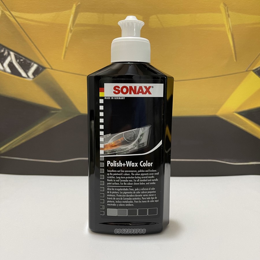 Chai Sonax đánh bóng bảo vệ sơn xe ô tô màu đen Polish Wax Color Black 250ml