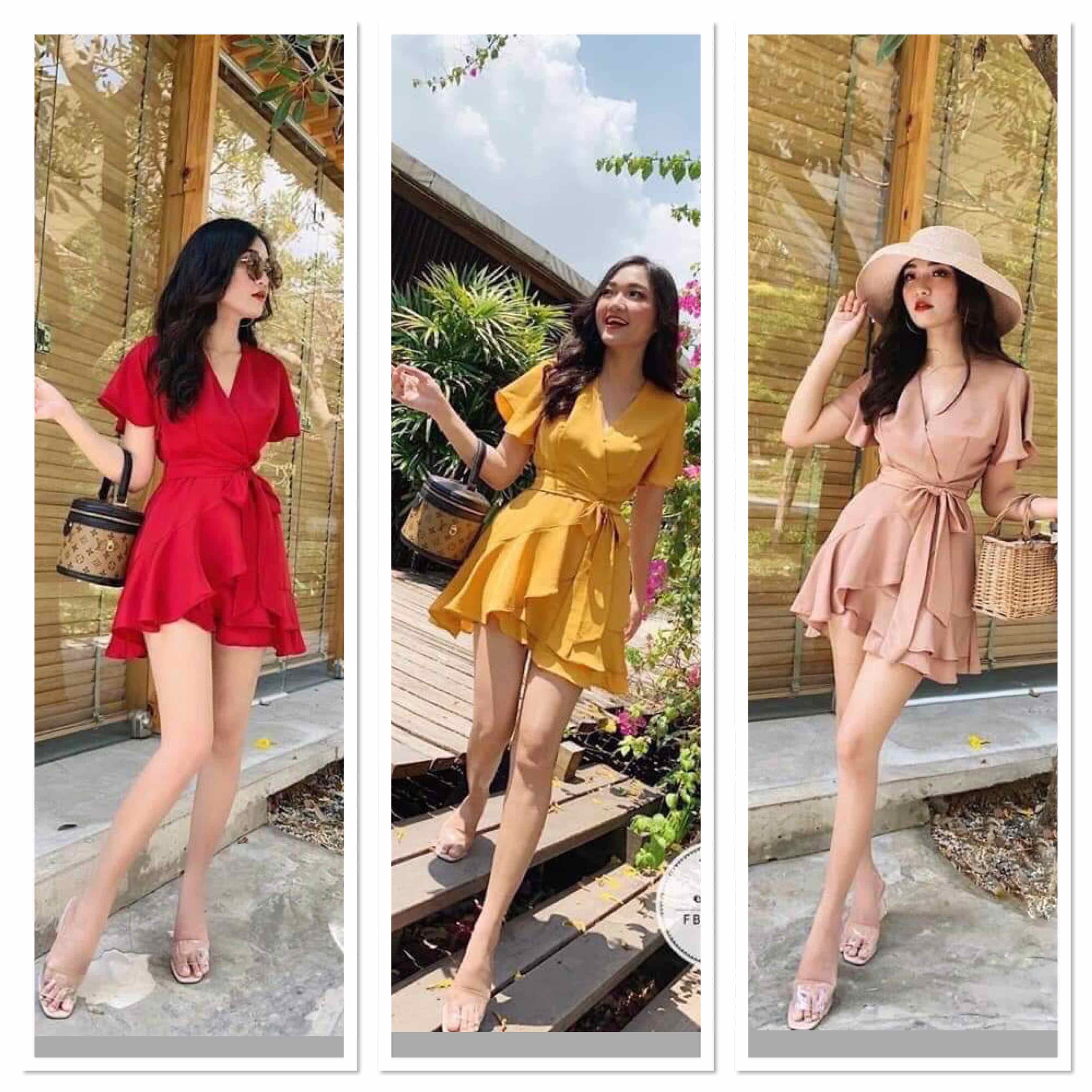 [FREESHIP + HOÀN TIỀN 50K] [HCM]Bộ jumpsuit tay cánh tiên sang chảnh 4 màu thời trang dưới 55 ký