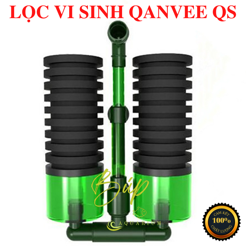 Lọc sủi đôi vi sinh qanvee qs100a, qs200a cho hồ cá tép thủy sinh