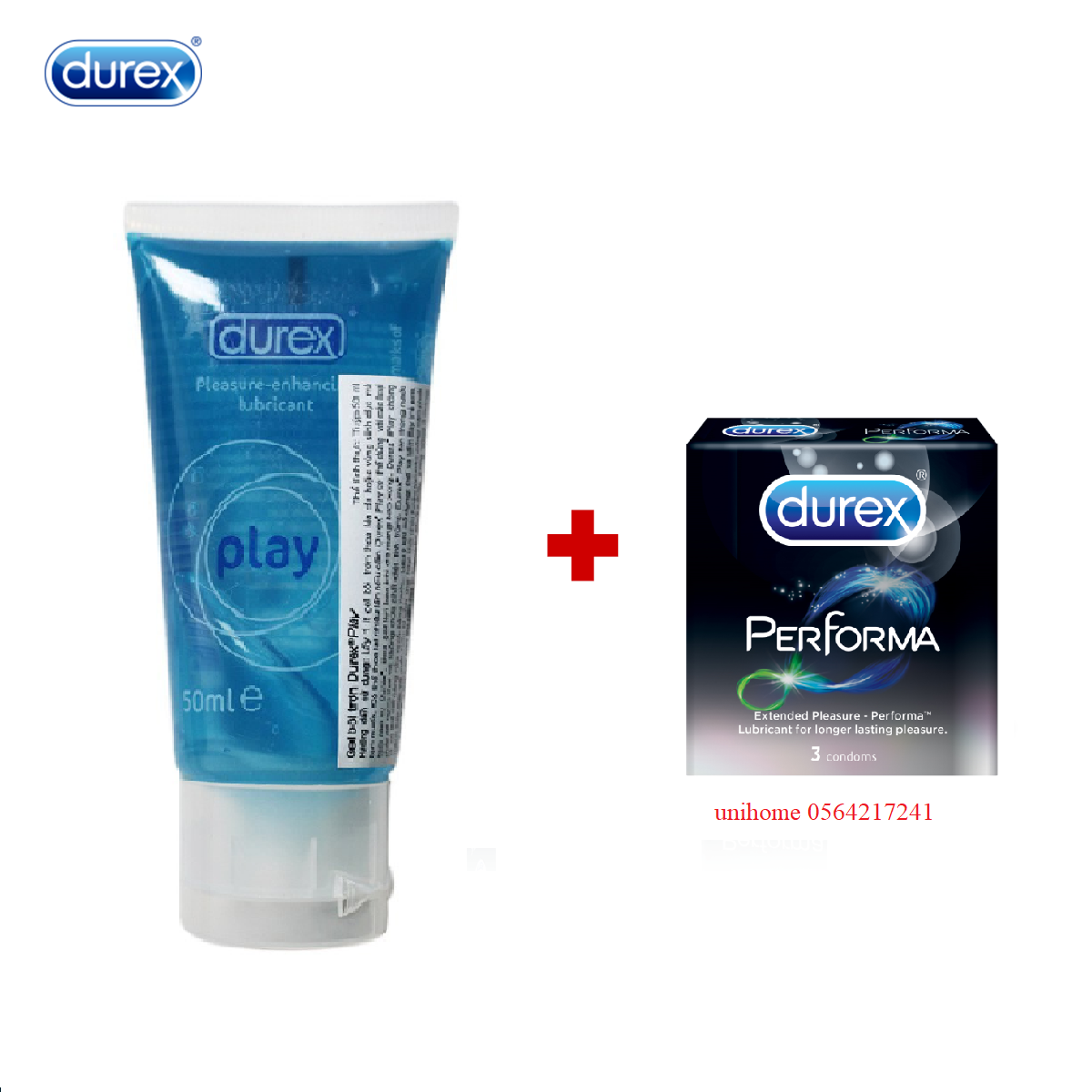 Combo huyền thoại Gel Bôi Trơn Durex Play 50ml và Bao cao su durex performa kéo dài thời gian cực bền 3s