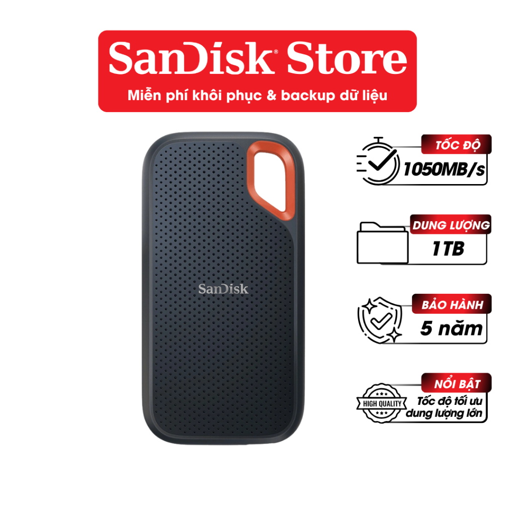1tb ổ cứng di động 1tb sandisk extreme v2 e61 1050mb/s sdssde61-1t00-g25 bảo hành 60 tháng