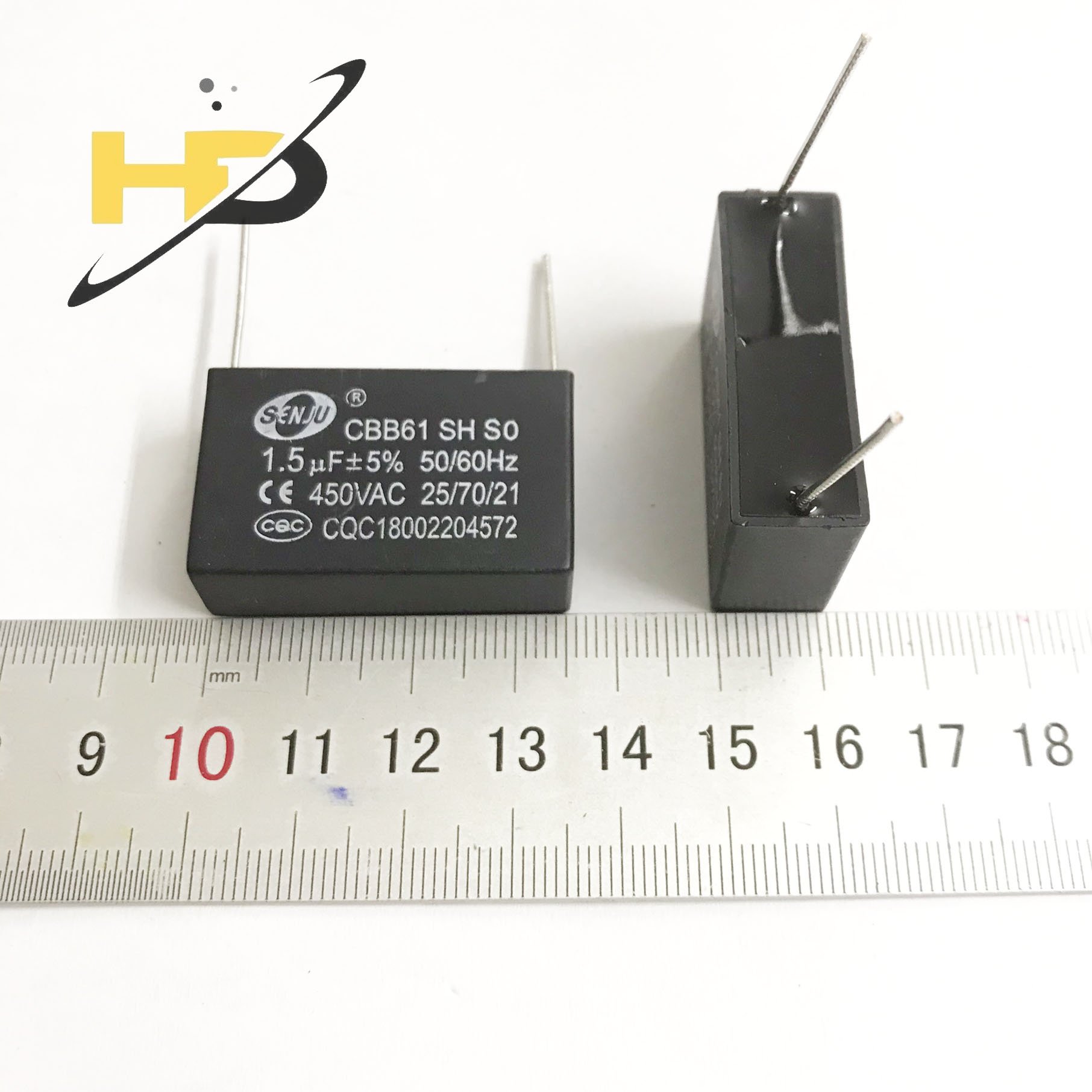 Bộ 2 Tụ CBB61 1.5UF 450V - Tụ Khởi Động Cho Quạt, Cho Động Cơ