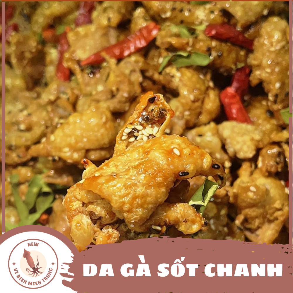 Da gà chiên giòn sốt chanh dây 200gr Vị Biển, Da gà sấy giòn, da gà chanh dây, da gà xốc nước mắm thơm ngon đậm vị