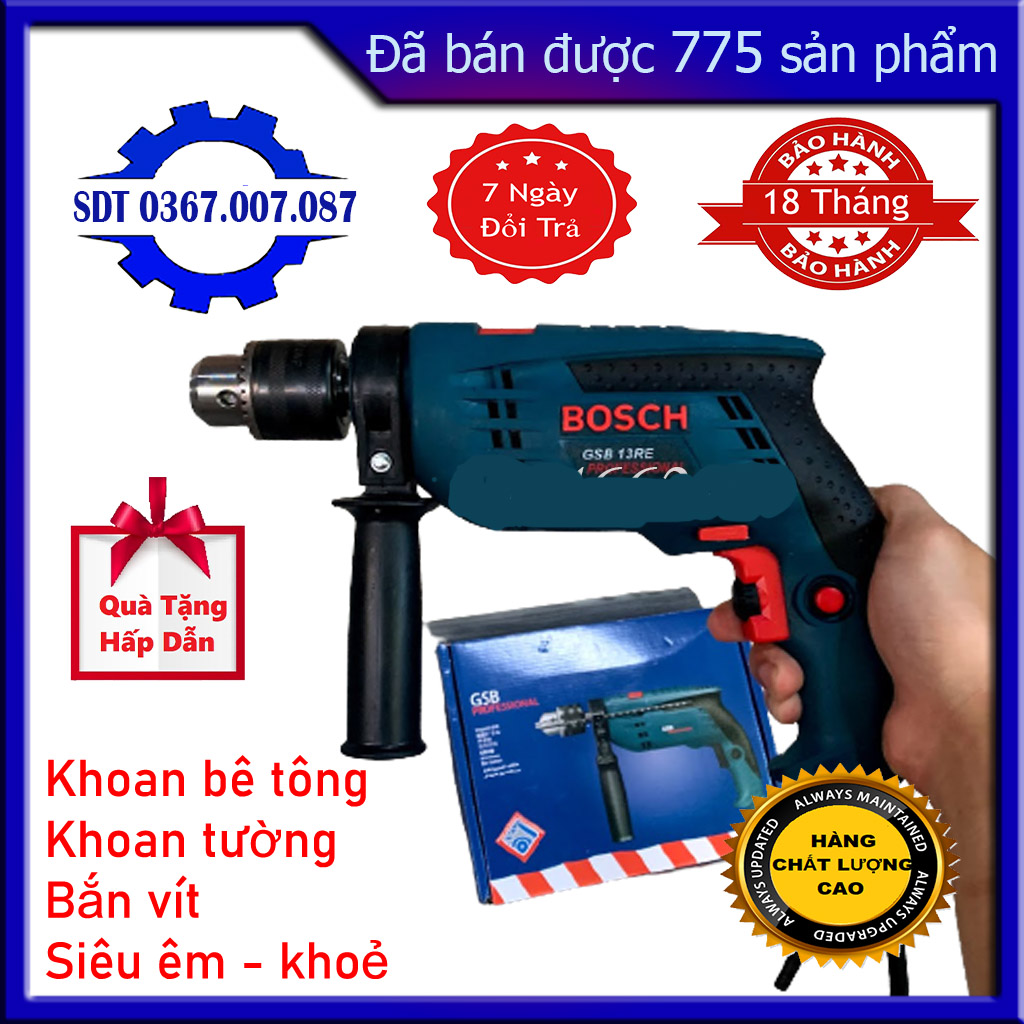 Máy Khoan Bossch - Máy Khoan Bossch GBM 320 - Công Suất Cực Lớn 910W - Khoan Bê Tông - Khoan Gỗ - Khoan Tường - Sản Phẩm Không Thể Thiếu Cho Mọi Công Trình - Bảo Hành Toàn Quốc 1 Đổi 1 Shop BBQ