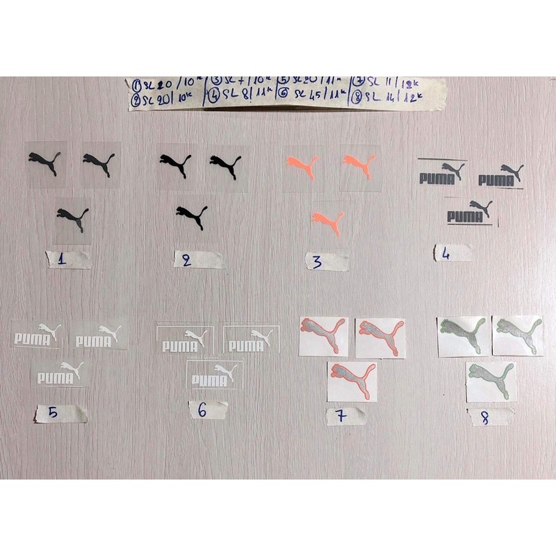Set 3 sticker hình ủi nhiệt logo puma trang trí quần áo búp bê