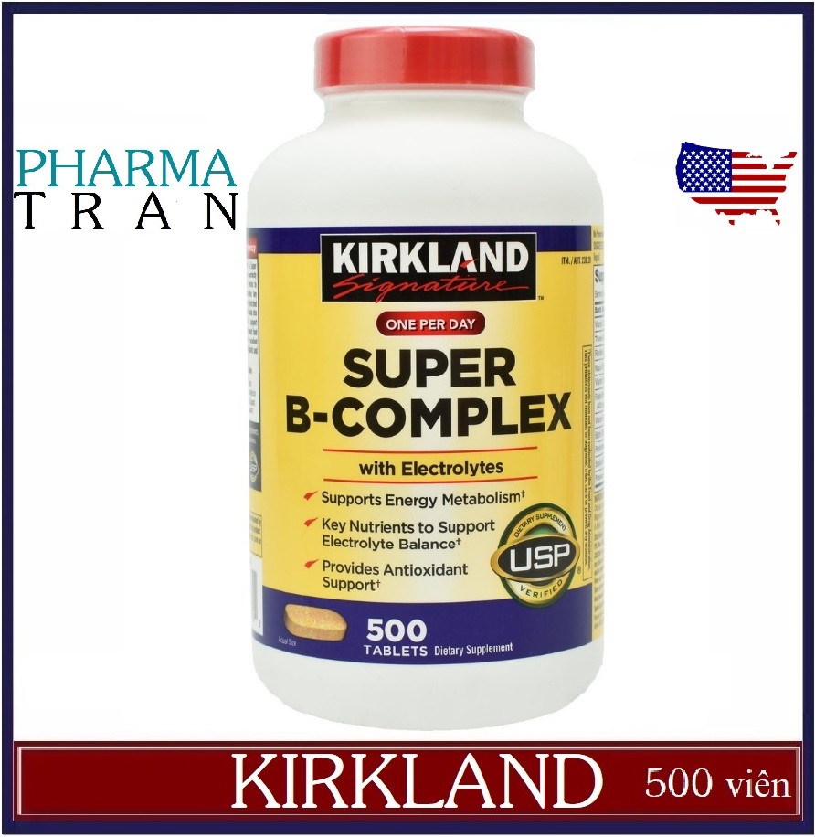 Viên uống Hỗ trợ năng lượng từ Kirkland Super B - Complex 500 viên Mỹ