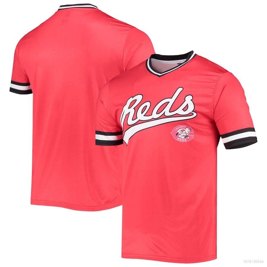 Chất lượng cao Jersey MLB Cincinnati Reds Stitches Red Black Cooperstown