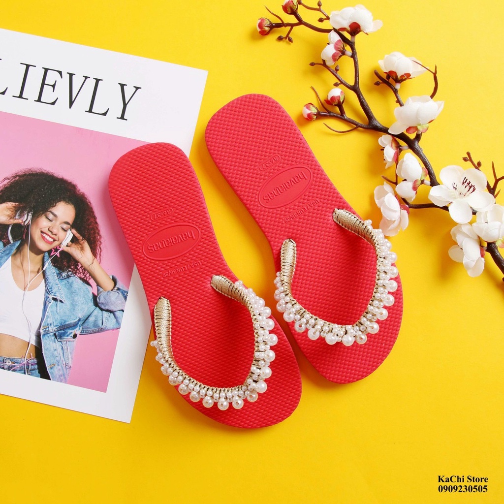 Dép lào/dép kẹp xốp thái lan havaianas 7 màu quai ngọc chất liệu cao su