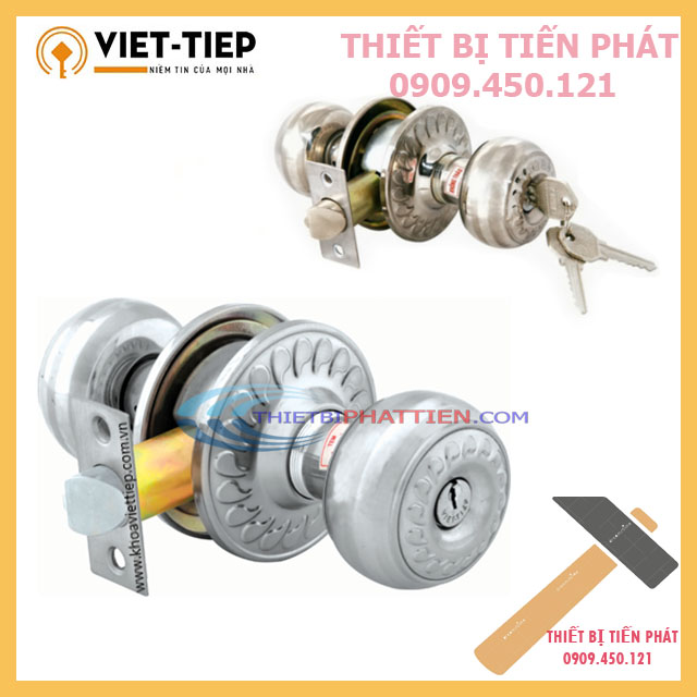 Ổ Khóa VIỆT TIỆP Tay Nắm Tròn 04205 INOX Thép CT3 (Chính Hãng)