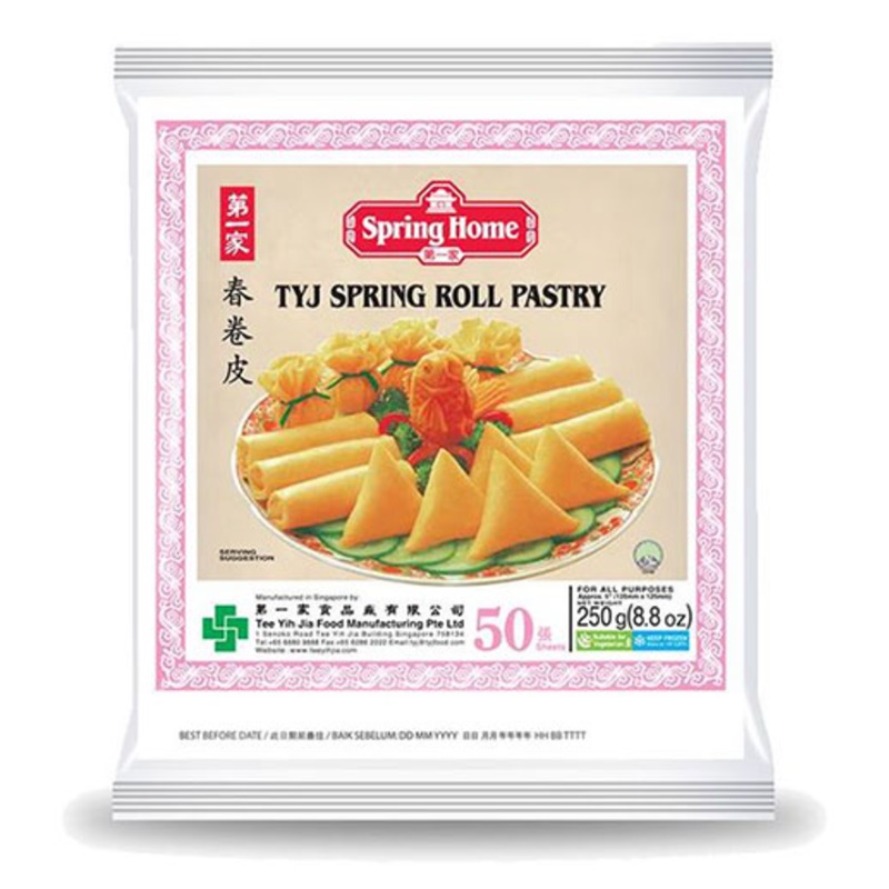 Bánh tráng singapore tyj spring roll pastry 550gr/ 19cm/ 7.5" /bánh tráng đông lạnh spring home - nhập khẩu singapore