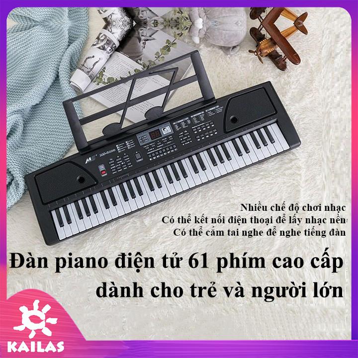Đàn Piano Điện Tử 61 Phím, Đàn Piano Cho Bé, Người Mới Học Đàn, Đàn Điện Organ Electrion Keyboard - Kích Thích Trí Thông Minh - KAILAS