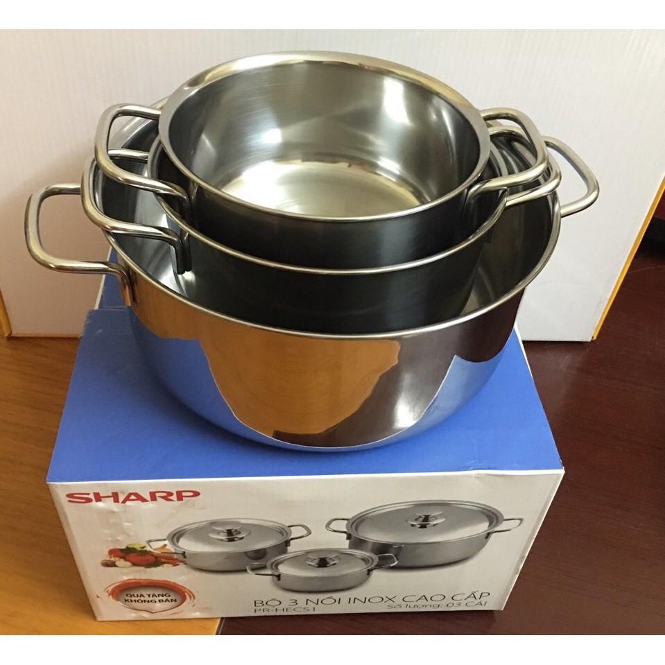 Bộ 3 Nồi inox Sharp