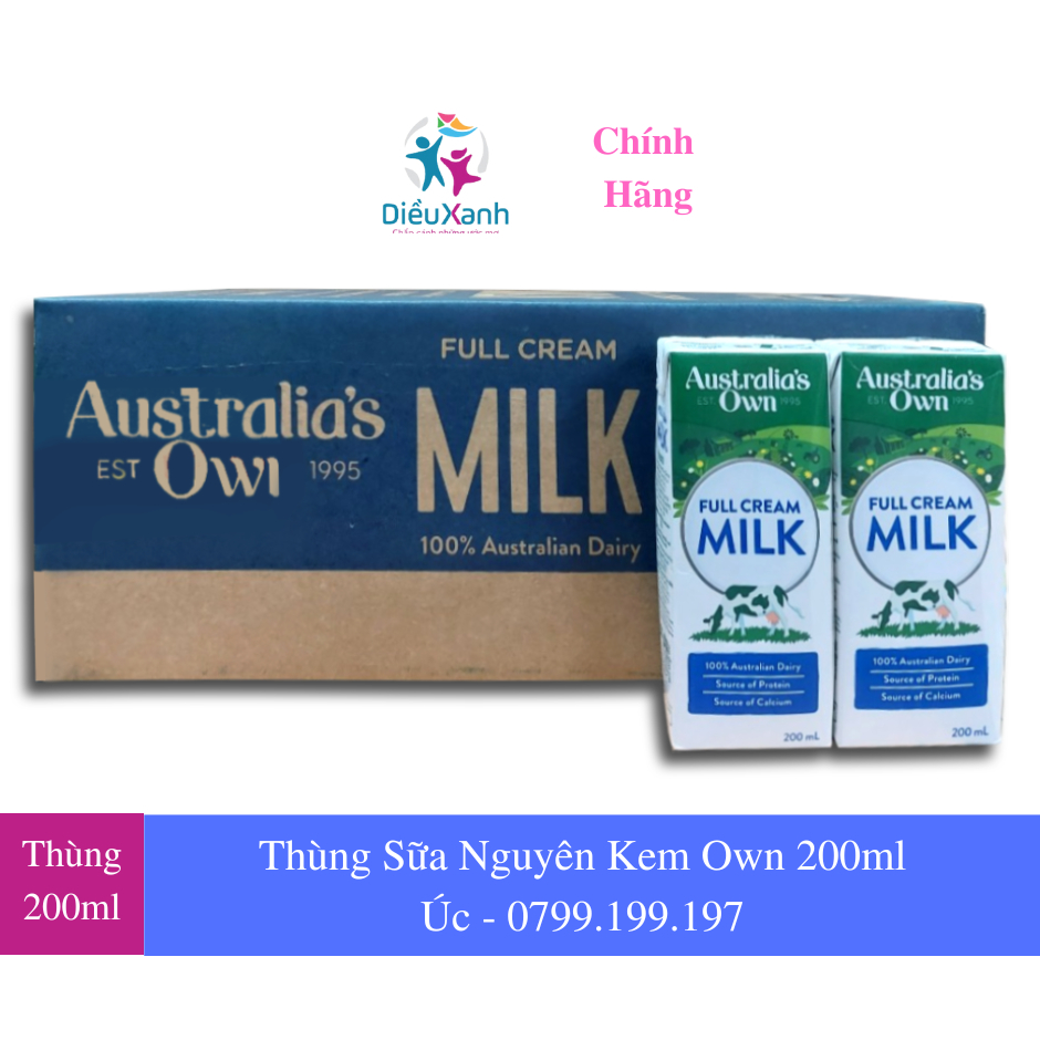 Thùng sữa tươi nguyên kem Autralia s Own nguyên kem 200ml - Nhập khẩu Úc