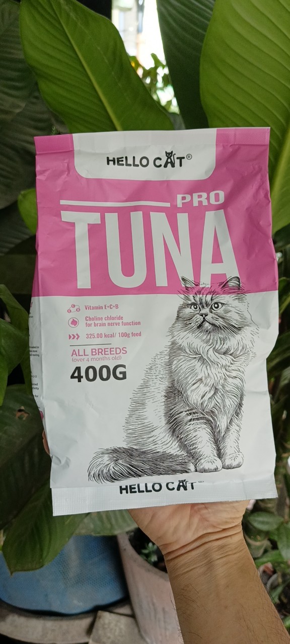 Thức ăn hạt khô cho mèo hello cat gói 400gr - petshop gò vấp