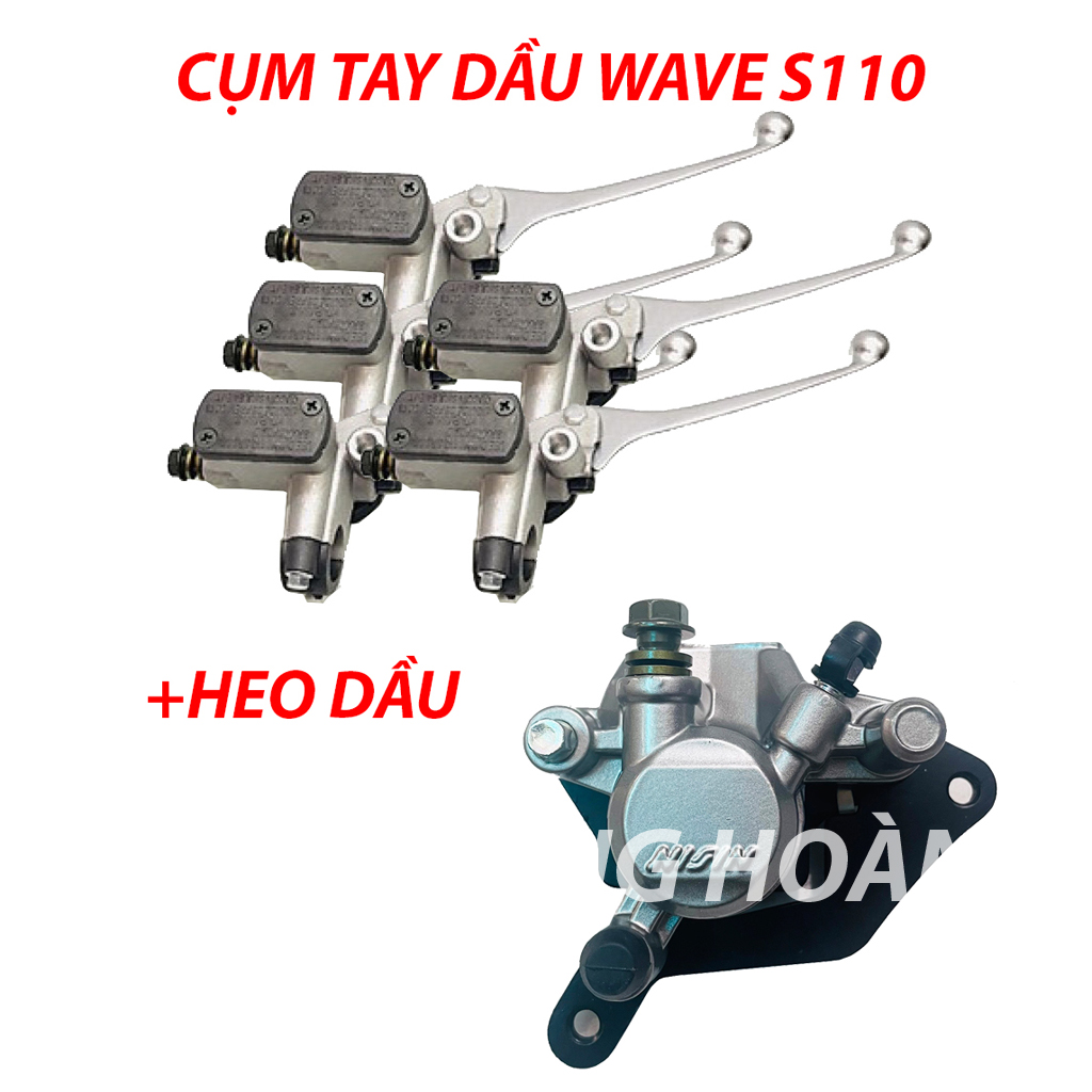 Cụm tay dầu -heo dầu thắng đĩa trước xe wave s110 hàng nissin phs