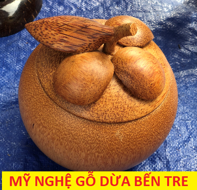 Có Video - Hộp đựng mứt ngàyTết làm bằng gỗ dừa hình trái măng cụt - HÀNG LOẠI 1 - mua sắm Tết - mỹ nghệ gỗ dừa Bến tre - DANH DUA SHOP