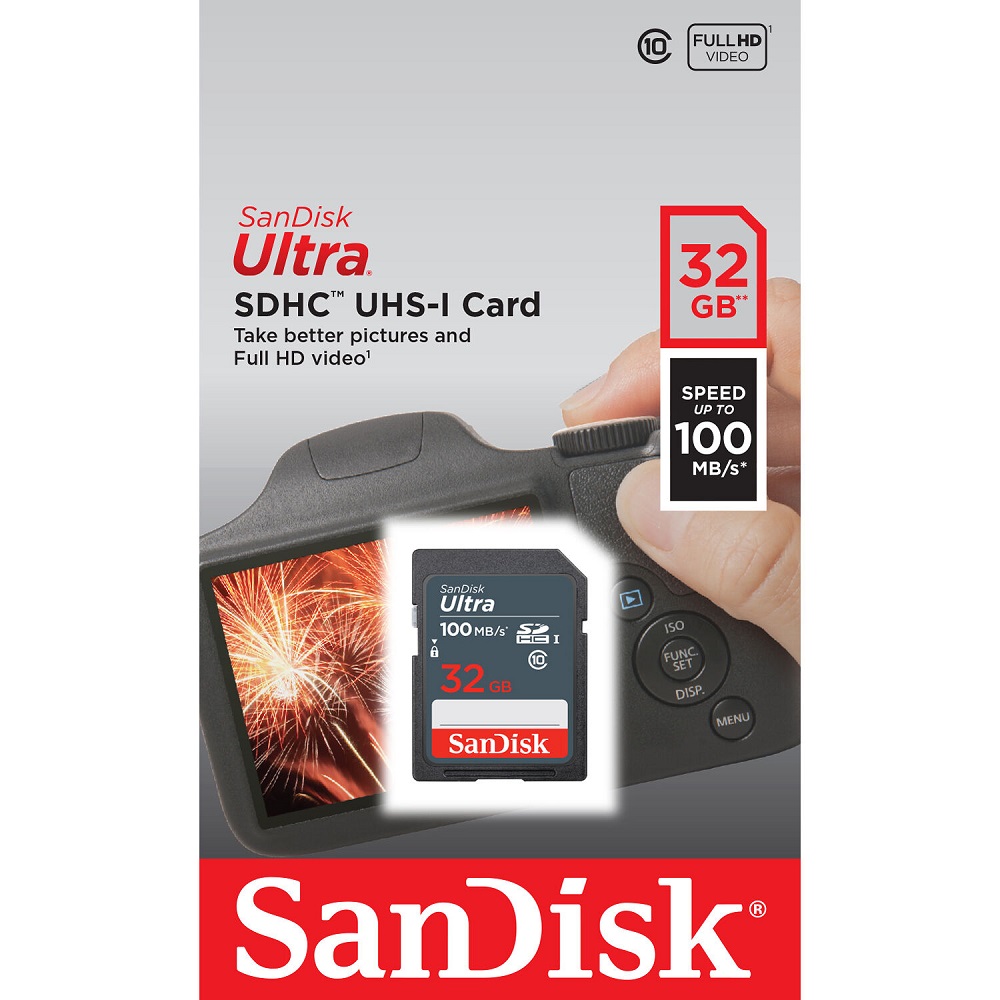 Thẻ nhớ máy ảnh sdhc sandisk ultra 32gb 100mb/s - phụ kiện 1986