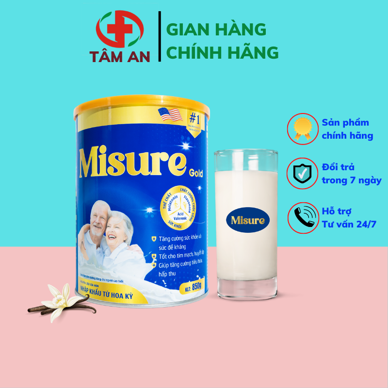 [CHÍNH HÃNG - HOÀN TIỀN] Sữa ngủ ngon Misure 850g - Cải thiện mất ngủ, chính hãng từ Hoa Kỳ