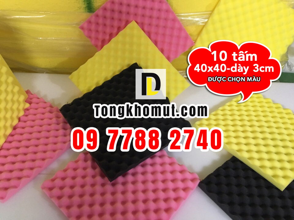 Set 10 tấm Mút trứng 40x40x3cm/ tấm tiêu âm, cách âm loại 1 cho phòng thu, phòng hát, phòng livestream