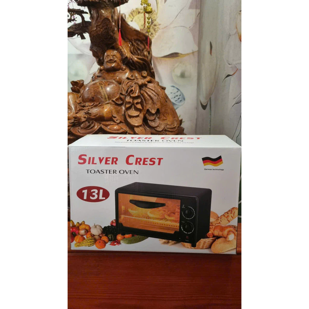 Lò nướng mini không khói 13L Silver Crest. Lưu nhiệt lâu, phù hợp nướng các loại bánh