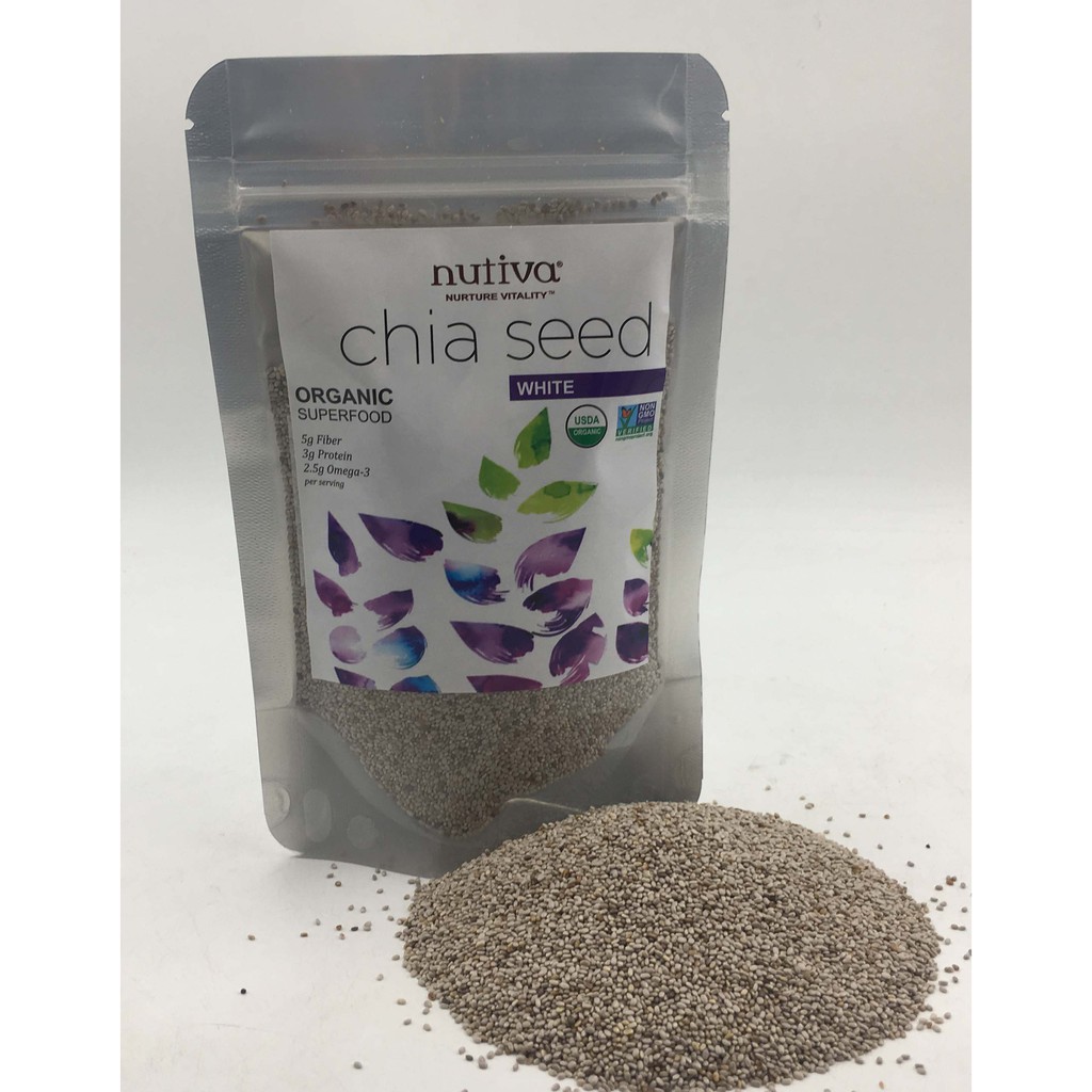 150 gr hạt chia trắng nutiva của mỹ organic giảm cân ăn kiêng tốt cho sức khỏe.