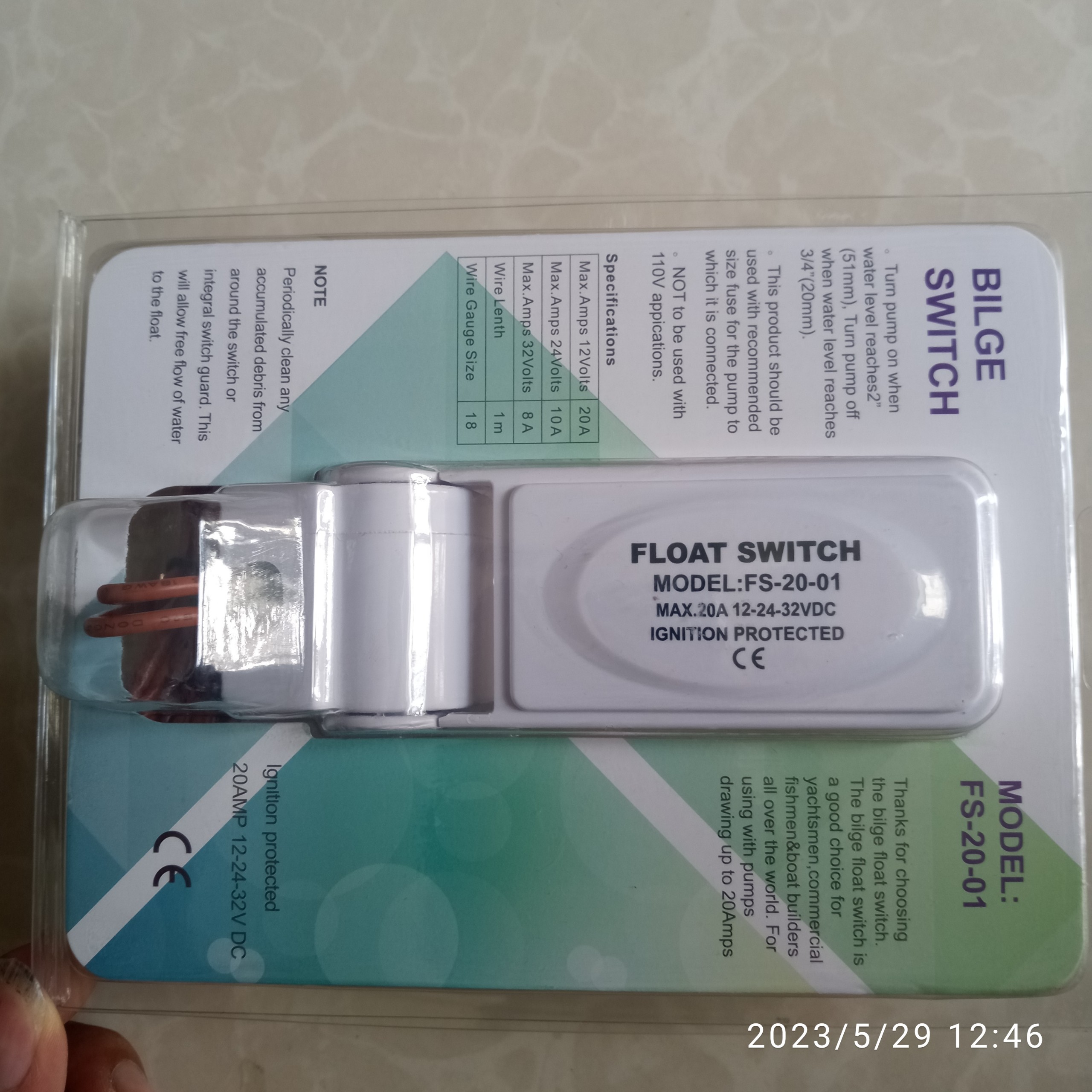Công tắc tự động 12v 24v lắp cho máy bơm nước lườn tàu thuyền, xà lan, cano, du thuyền
