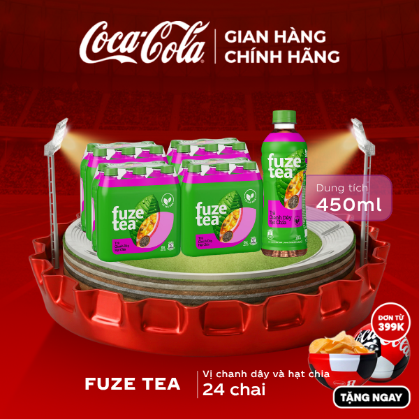 [SIÊU SALE ] Lốc 24 Chai Trà Chanh Dây Và Hạt Chia Fuzetea+ Sale 25.06 Coca-Cola Chính Hãng_LD